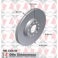 100.3325.00 ZIMMERMANN Тормозной диск