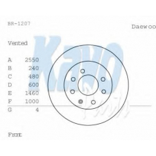 BR-1207 KAVO PARTS Тормозной диск