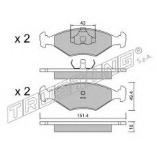 059.3 TRUSTING Комплект тормозных колодок, дисковый тормоз