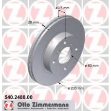 540.2488.00 ZIMMERMANN Тормозной диск