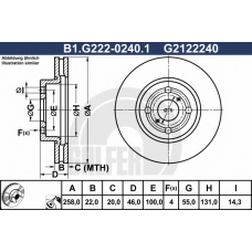 B1.G222-0240.1 GALFER Тормозной диск