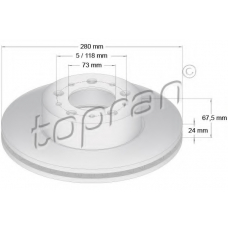 722 454 TOPRAN Тормозной диск