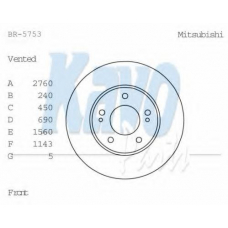 BR-5753 KAVO PARTS Тормозной диск