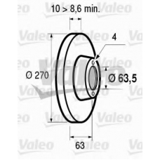 186428 VALEO Тормозной диск