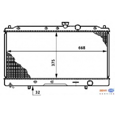 8MK 376 708-651 HELLA Радиатор, охлаждение двигателя