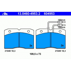 13.0460-4953.2 ATE Колодки тормозные