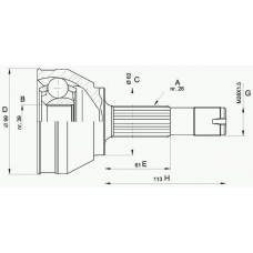 CVJ5463.10 OPEN PARTS Шарнирный комплект, приводной вал