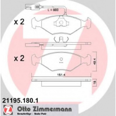 21195.180.1 ZIMMERMANN Комплект тормозных колодок, дисковый тормоз