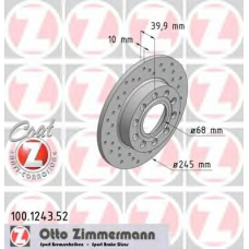 100.1243.52 ZIMMERMANN Тормозной диск