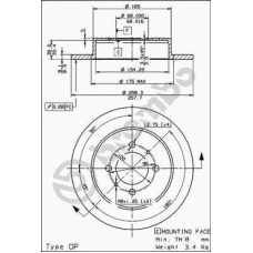 08.5443.40 BREMBO Тормозной диск