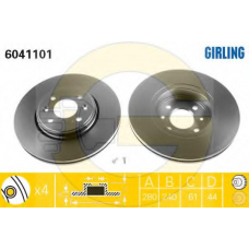 6410851 GIRLING Комплект тормозов, дисковый тормозной механизм