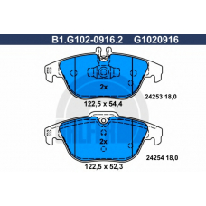 B1.G102-0916.2 GALFER Комплект тормозных колодок, дисковый тормоз