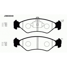 J3603049 NIPPARTS Комплект тормозных колодок, дисковый тормоз