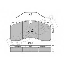 22-0933-0 METELLI Комплект тормозных колодок, дисковый тормоз