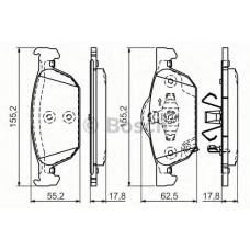 0 986 494 383 BOSCH Комплект тормозных колодок, дисковый тормоз