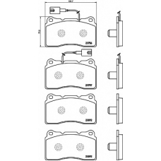 8DB 355 015-681 HELLA Комплект тормозных колодок, дисковый тормоз