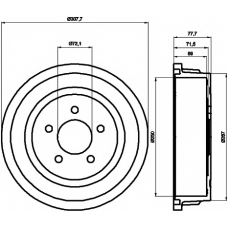 8DT 355 300-721 HELLA PAGID Тормозной барабан