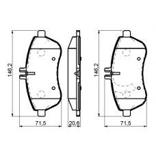 0 986 494 161 BOSCH Комплект тормозных колодок, дисковый тормоз