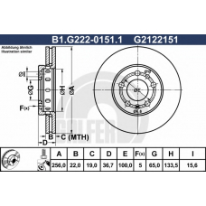 B1.G222-0151.1 GALFER Тормозной диск