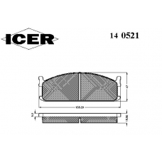 140521 ICER Комплект тормозных колодок, дисковый тормоз