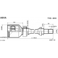 TYID-5010 ASVA Шарнирный комплект, приводной вал