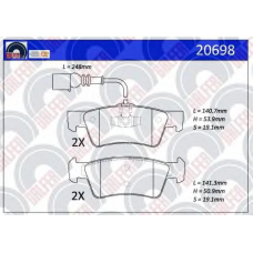 20698 GALFER Комплект тормозных колодок, дисковый тормоз