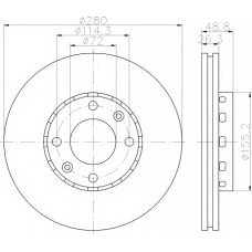 8DD 355 111-021 HELLA PAGID Тормозной диск