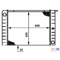 8MK 376 720-461 HELLA Радиатор, охлаждение двигателя