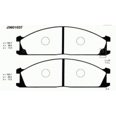 J3601037 NIPPARTS Комплект тормозных колодок, дисковый тормоз