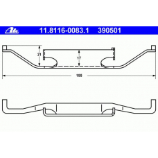 11.8116-0083.1 ATE Пружина, тормозной суппорт