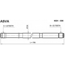 NSH-006 ASVA Приводной вал