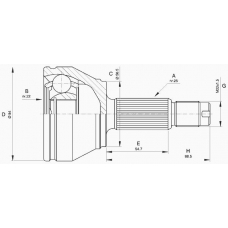 CVJ5123.10 OPEN PARTS Шарнирный комплект, приводной вал