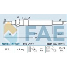 74147 FAE Свеча накаливания