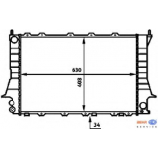 8MK 376 713-611 HELLA Радиатор, охлаждение двигателя