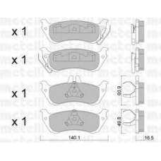 22-0570-1 METELLI Комплект тормозных колодок, дисковый тормоз