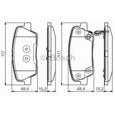 0 986 495 165 BOSCH Комплект тормозных колодок, дисковый тормоз