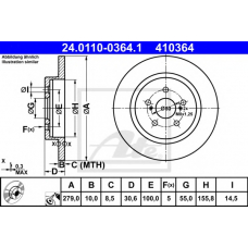 24.0110-0364.1 ATE Тормозной диск