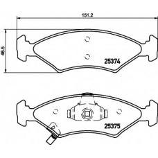 8DB 355 019-891 HELLA Комплект тормозных колодок, дисковый тормоз