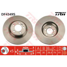 DF4349S TRW Тормозной диск