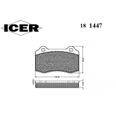 181447 ICER Комплект тормозных колодок, дисковый тормоз