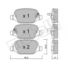 22-0324-4 METELLI Комплект тормозных колодок, дисковый тормоз