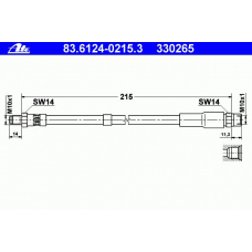 83.6124-0215.3 ATE Тормозной шланг