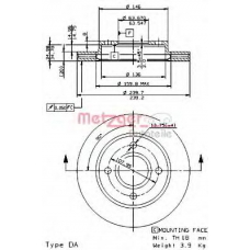 24596 E METZGER Тормозной диск