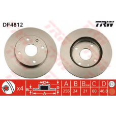 DF4812 TRW Тормозной диск