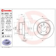 08.8302.11 BREMBO Тормозной диск