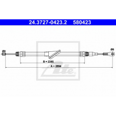 24.3727-0423.2 ATE Трос, стояночная тормозная система