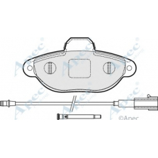 PAD1627 APEC Комплект тормозных колодок, дисковый тормоз