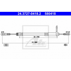 24.3727-0418.2 ATE Трос, стояночная тормозная система