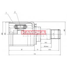 8721 KAMOKA Шарнирный комплект, приводной вал