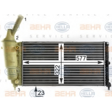 8MK 376 900-241 HELLA Радиатор, охлаждение двигателя